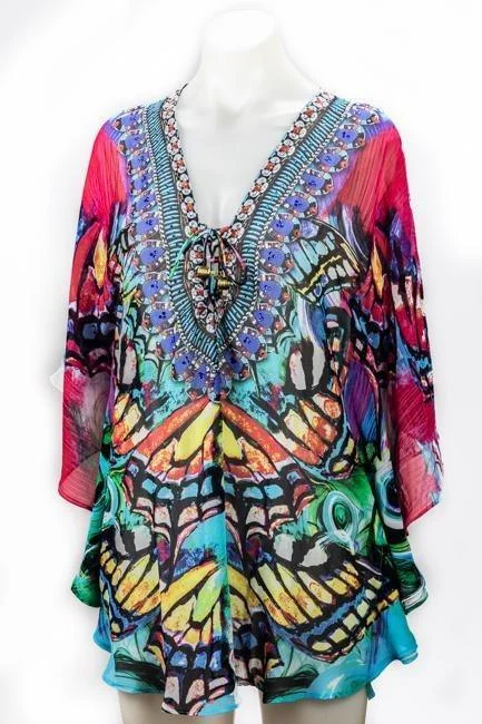 ladies cover-up bloom glow -Bilgola Floral Kaftan - KF54