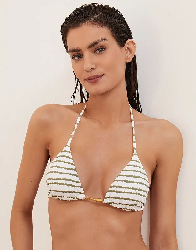 Women’s bikini top rainbow luxe chic -Borea Mandy Tri Bikini Top - Stripe