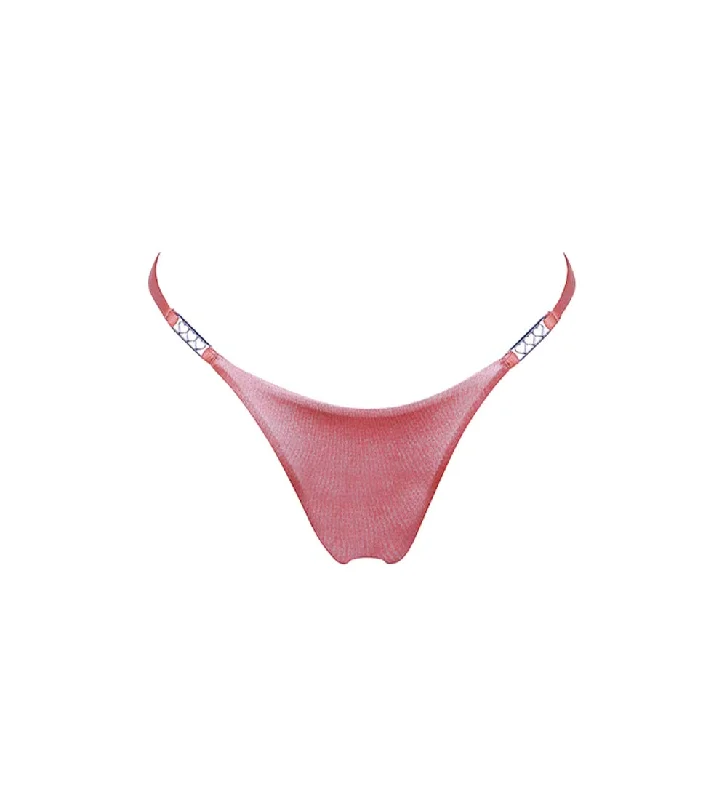 ladies bikini bottoms wave pattern -Dalia Cherry Shine Bikini Bottom