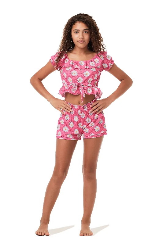 ladies cover-up plush finish -Short Circuit - Crochet Fuchsia  (FINAL SALE)