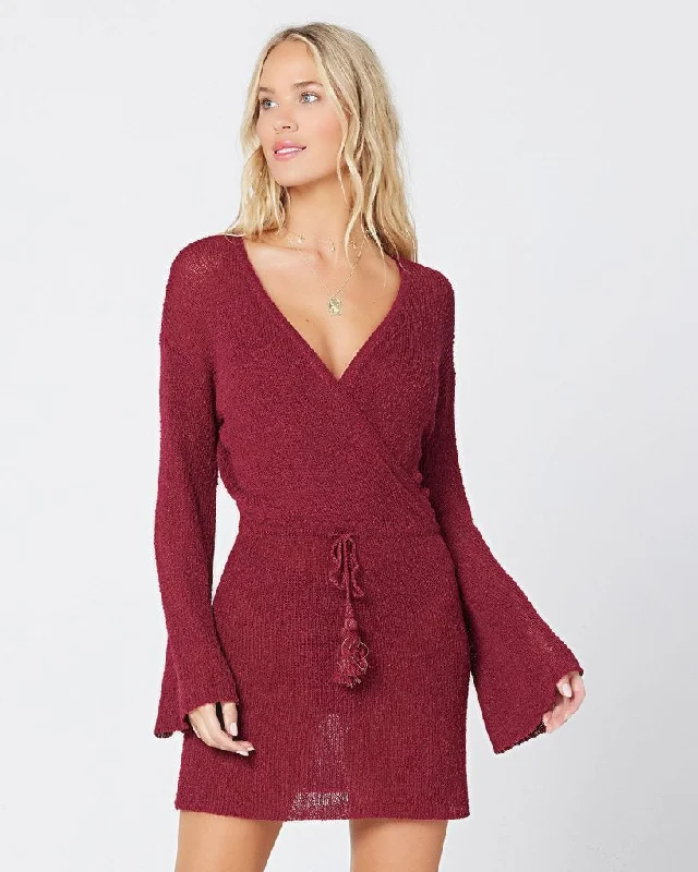 ladies cover-up free mail -L*SPACE Cabernet Topanga Sweater Knit Cover-Up