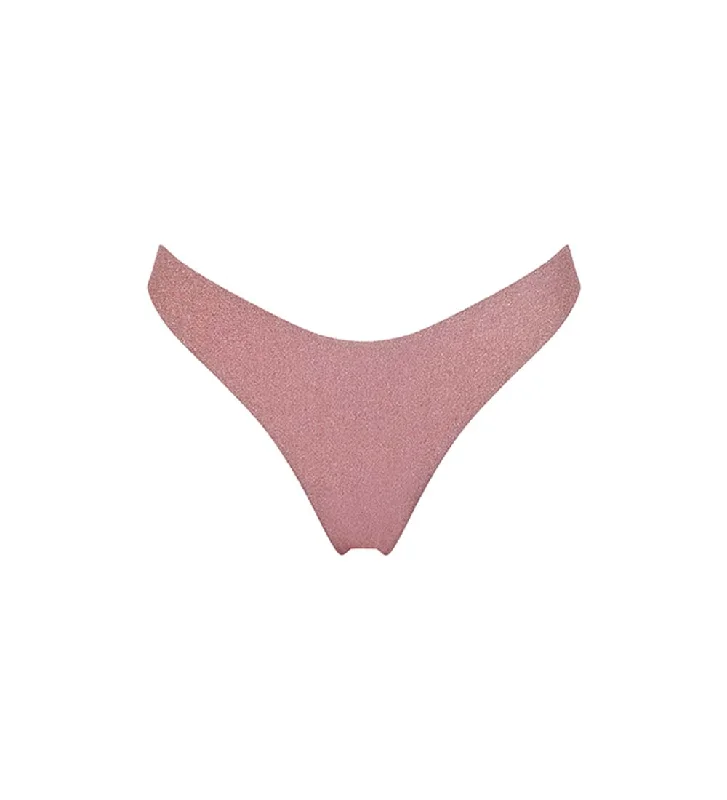 ladies bikini bottoms flex ties -Mina Pink Terry Bikini Bottom