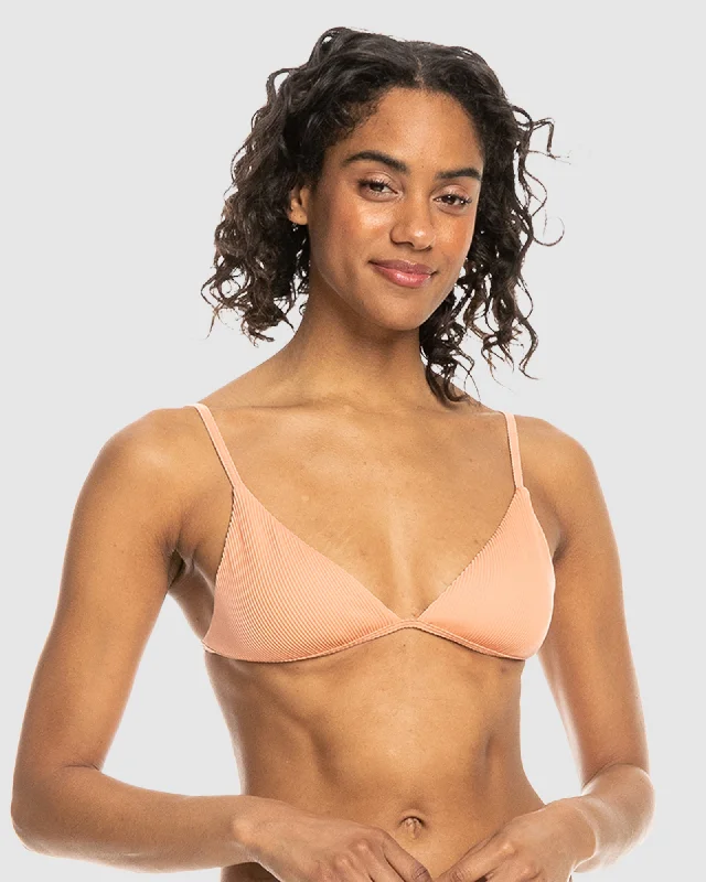 Women’s bikini top deep sea suede flair -Womens Rib Roxy Love The Quiver Tri Bikini Top