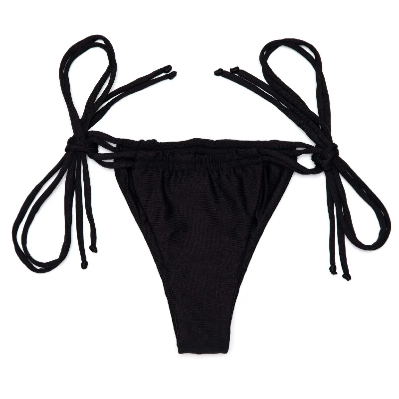 ladies bikini bottoms flat back -Black Jolie Bottom