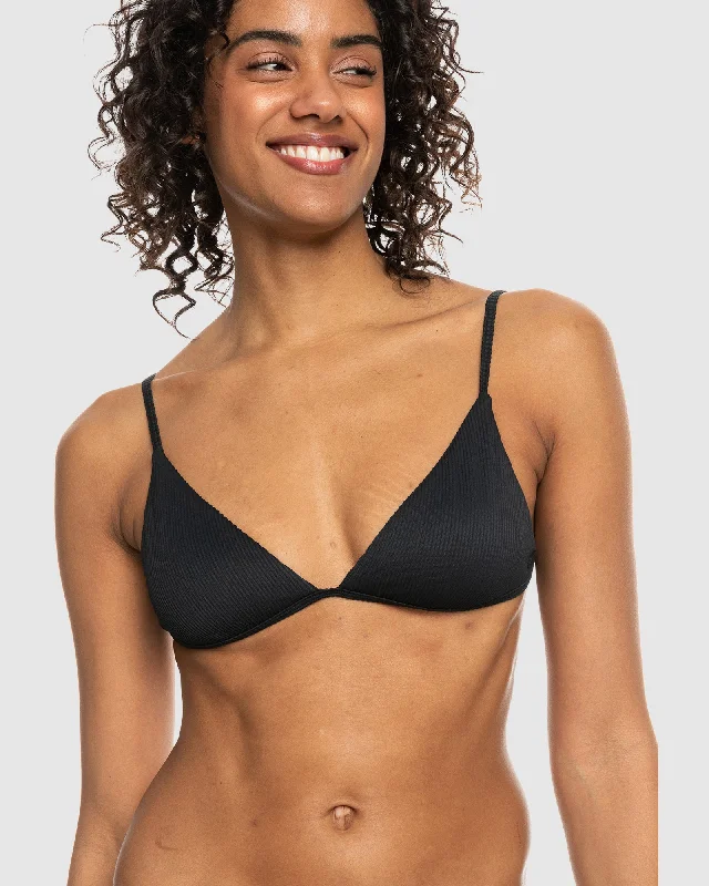 Women’s bikini top flirty soft flair -Womens Rib Roxy Love The Quiver Bikini Top