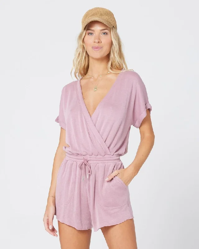 ladies cover-up dry quick -L*SPACE Dusty Rose Great Escape Romper