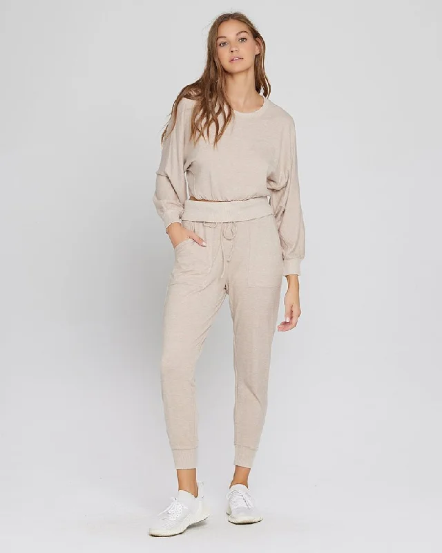 ladies cover-up slim cover -L*SPACE Oatmeal Sleepin-In Joggers