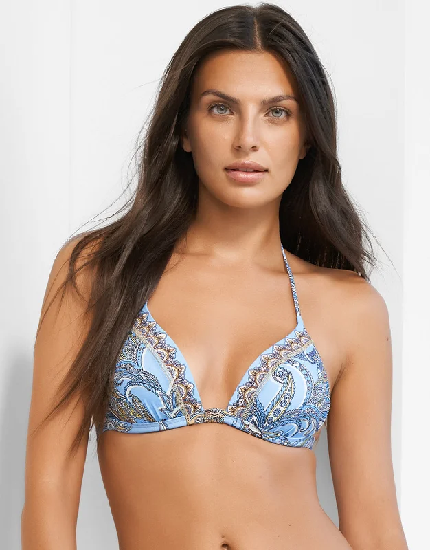 Women’s bikini top ash soft flair -Majorelle Triangle Bikini Top - Oriental Horizon Blue