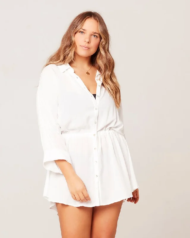 ladies cover-up kin shine -L*SPACE White Pacifica Tunic