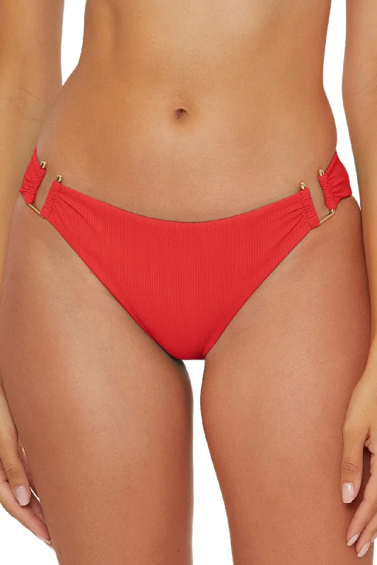 ladies bikini bottoms tide glow -Becca Modern Edge Fire Tab Bottom