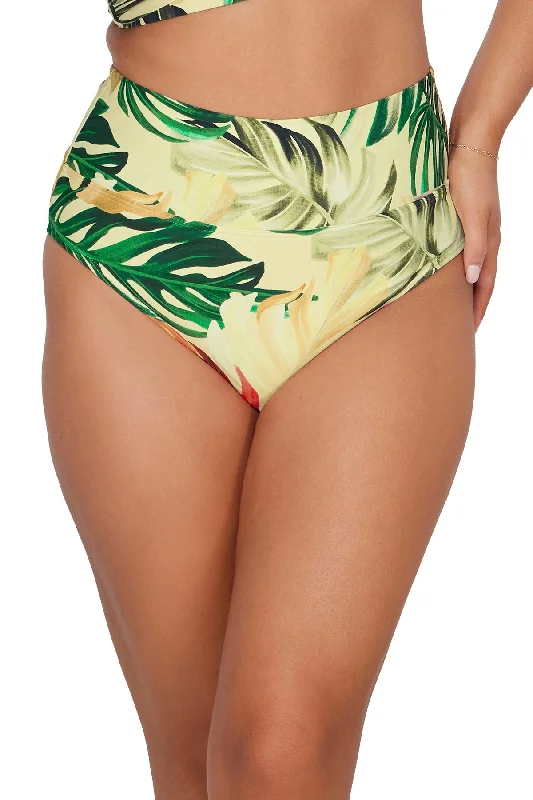 ladies bikini bottoms tall leg cut -Sunsets Amber Oasis Hannah High Waist Bottom