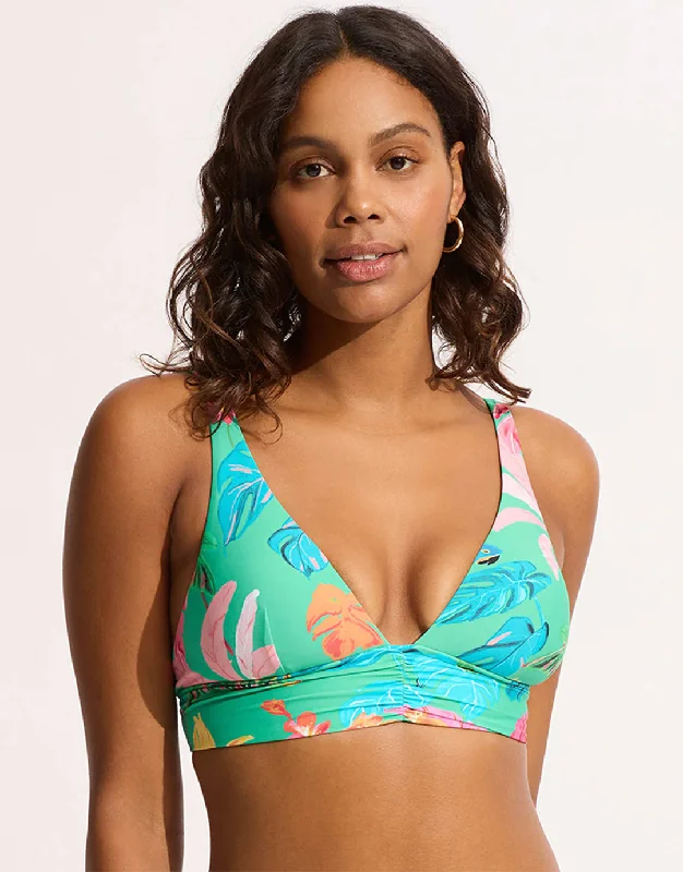 Women’s bikini top mesh glow -Tropica Longline Tri Bikini Top - Jade