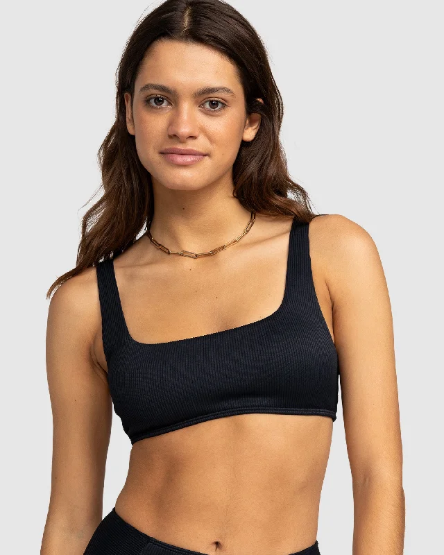 Women’s bikini top subtle flair -Womens Rib Roxy Love The Glassy Bikini Top