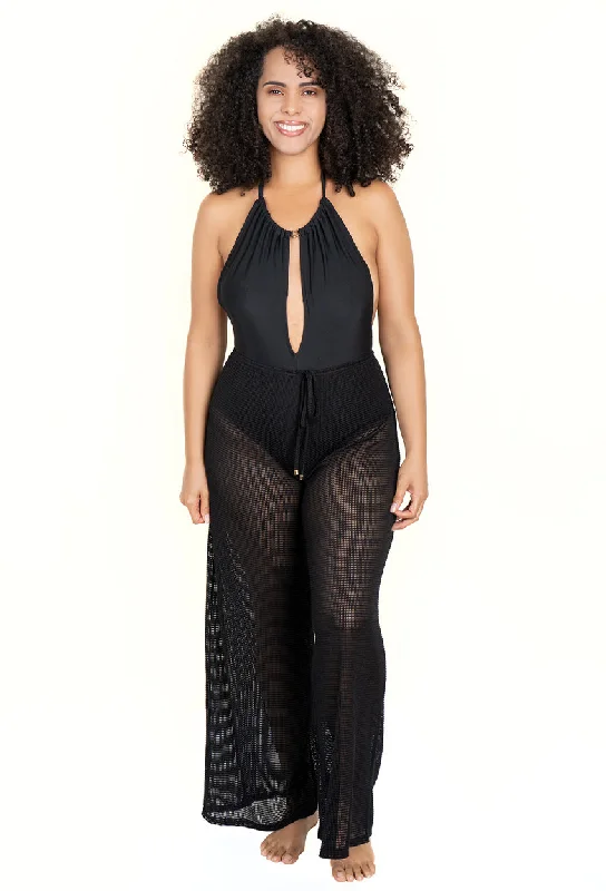 ladies cover-up slashed cost -PULL ON PANT WITH MOCK DRAWSTRING - GOFRET - PLUS SIZE