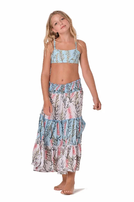 ladies cover-up fresh drop -Just Flow -  Tropical White Long Skirt (FINAL SALE)