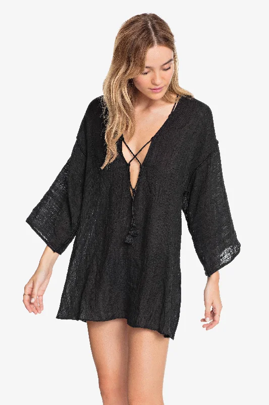 ladies cover-up faint flow -ROBIN PICCONE BLACK MICHELLE TUNIC