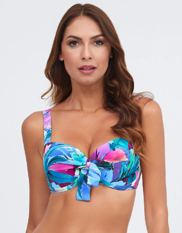 Women’s bikini top triangle soft flair -Malena Balcony Bikini Top - Turquoise