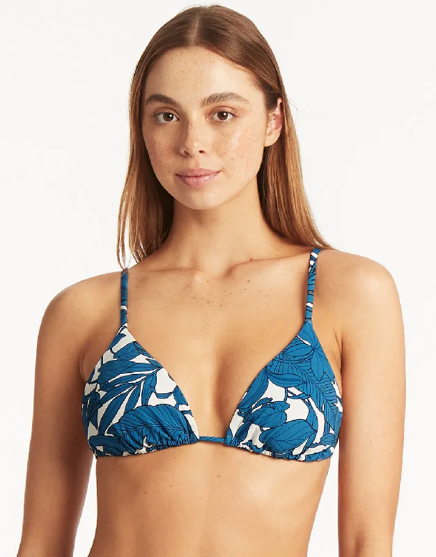 Women’s bikini top pastel woven flair -Retreat Tri Bikini Top - Lagoon