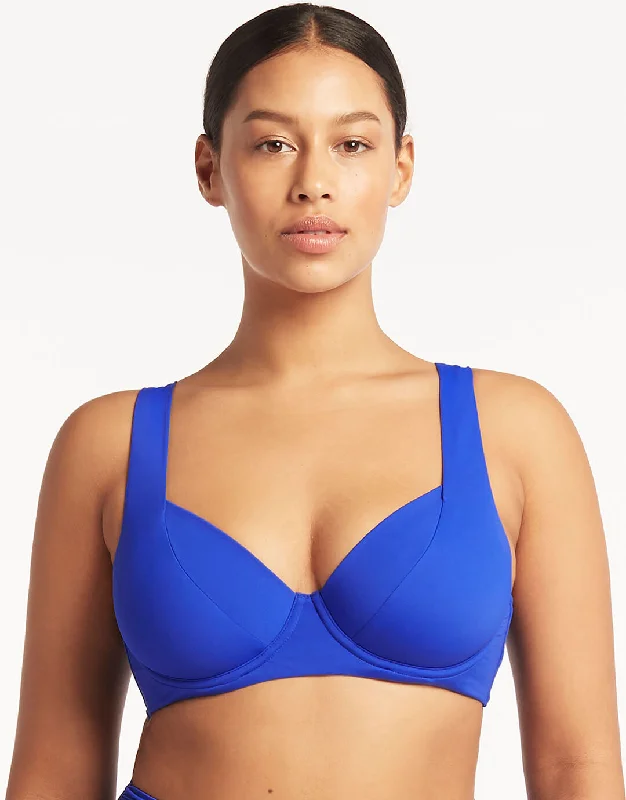 Women’s bikini top matte chic glow -Essentials Underwired C/D Cup Bikini Top - Cobalt