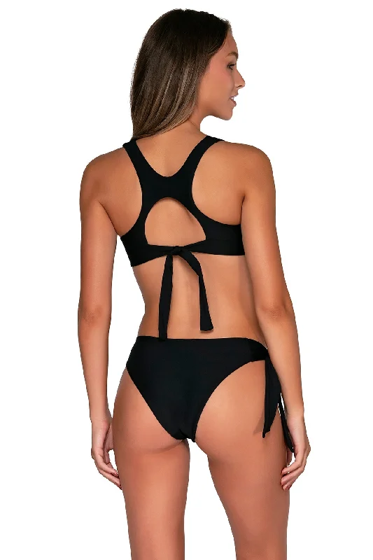 ladies bikini bottoms comfy fit -Swim Systems Black Chelsea Bottom