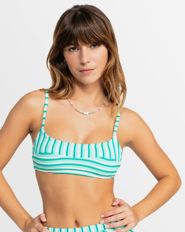 Women’s bikini top aqua flair -Womens Party Wave Bikini Top