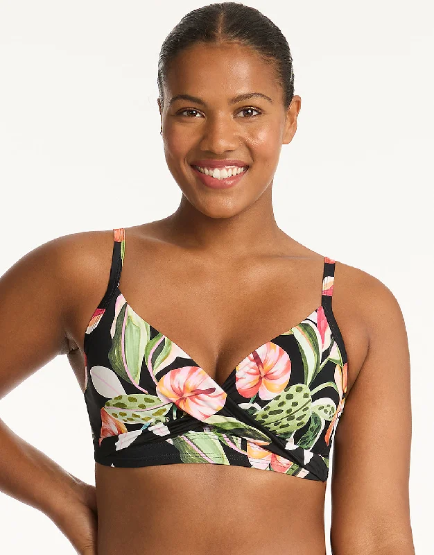 Women’s bikini top cover-up glow -Sundown Twist Front DD/E Bikini Top