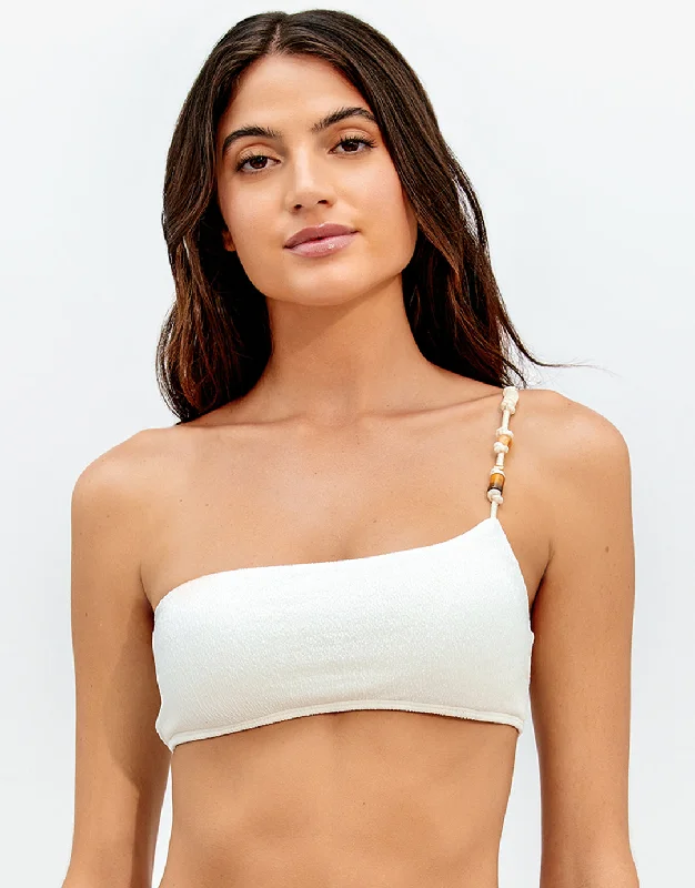 Women’s bikini top whimsical velvet chic -Firenze Ana Flora Bikini Top - Off White