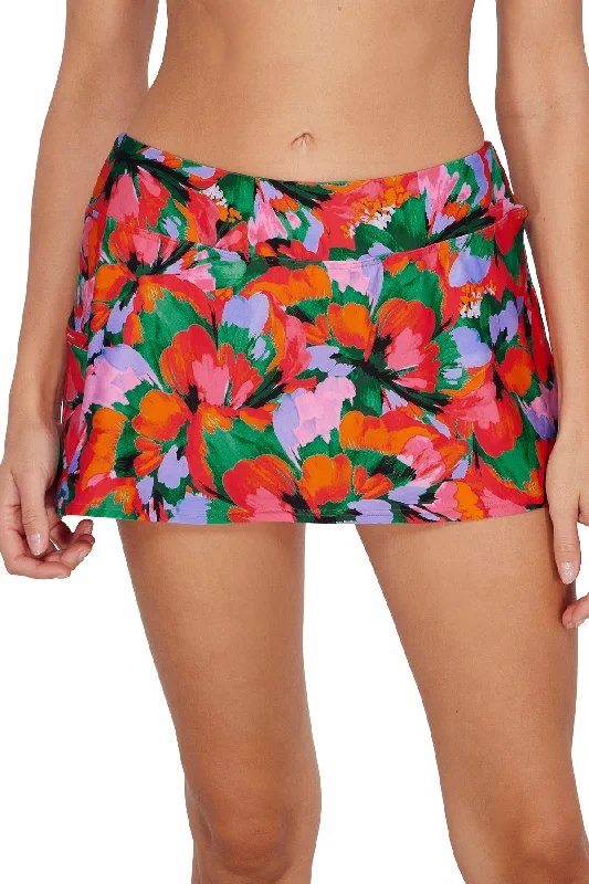 ladies bikini bottoms full shield -Sunsets Hummingbird Cove Sporty Swim Skirt Bottom