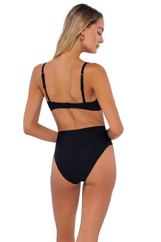 ladies bikini bottoms luxe craft -Swim Systems Black Tatum Bottom