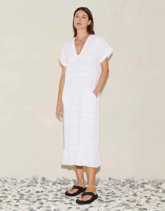 ladies cover-up wash easy -Hera Midi Tunic White