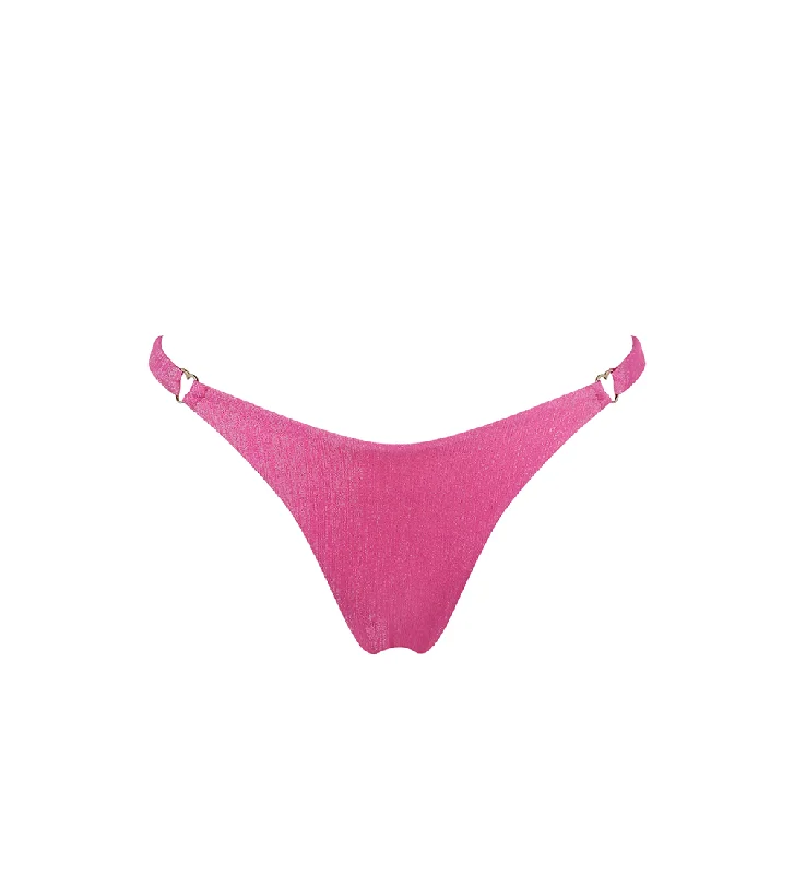 ladies bikini bottoms clip ties -Kim Pink Shine Bikini Bottom