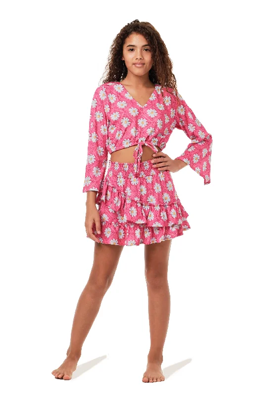 ladies cover-up town cover -Get Skirted - Crochet Fuchsia (FINAL SALE)