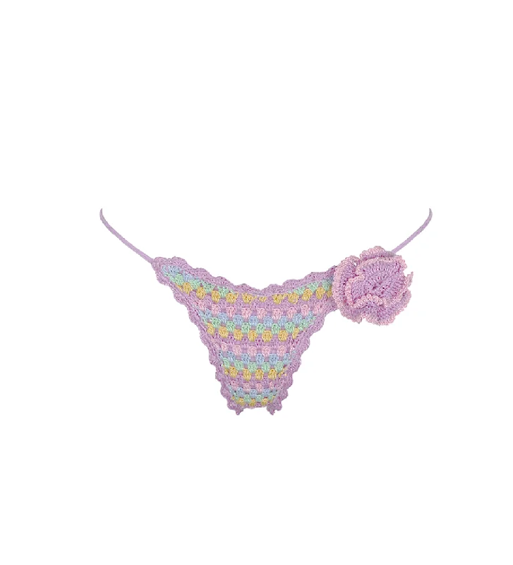 ladies bikini bottoms firm hold -Beatriz Lilac Crochet Bikini Bottom