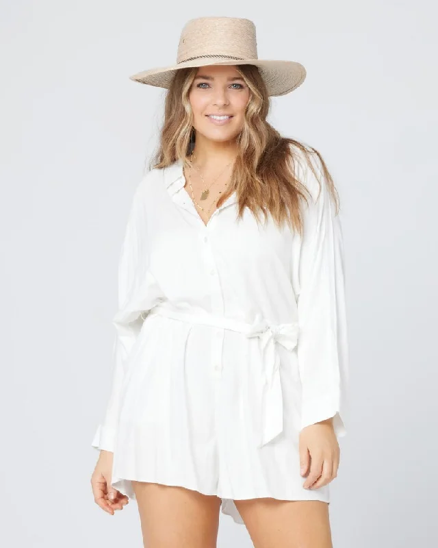 ladies cover-up retro cut -L*SPACE Cream Coronado Romper