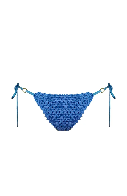 ladies bikini bottoms full hips -Vera Blue Crochet  Bikini Bottom