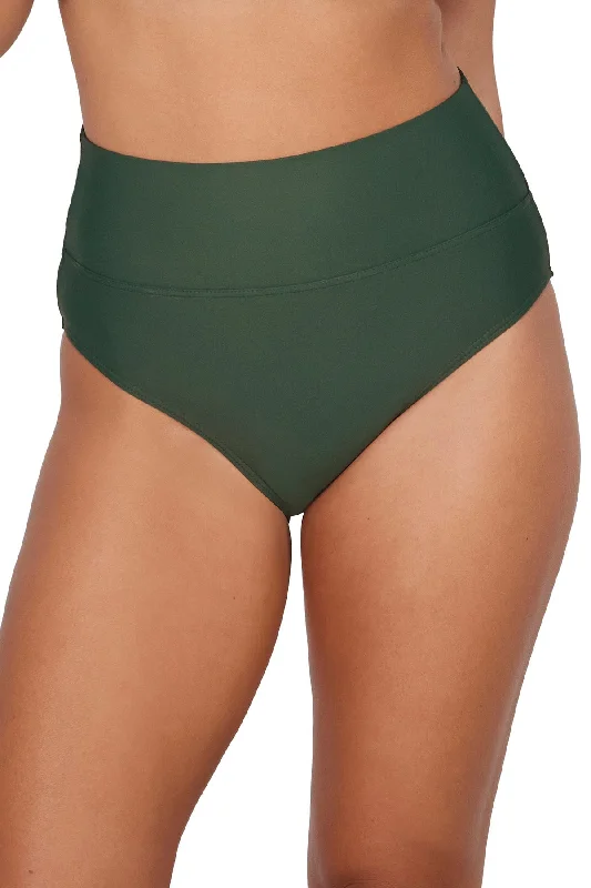 ladies bikini bottoms sun play -Sunsets Island Green Hannah High Waist Bottom