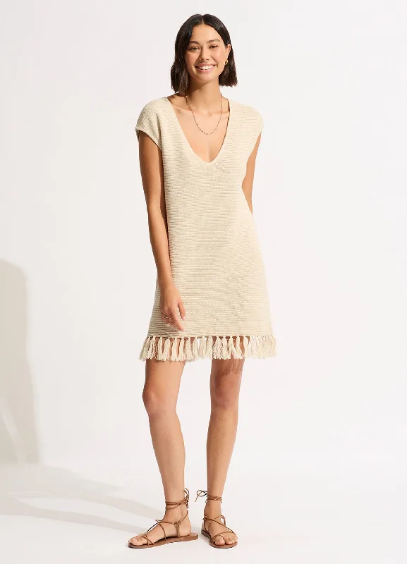 ladies cover-up tide chic -Mini Knit Cover Up - Natural