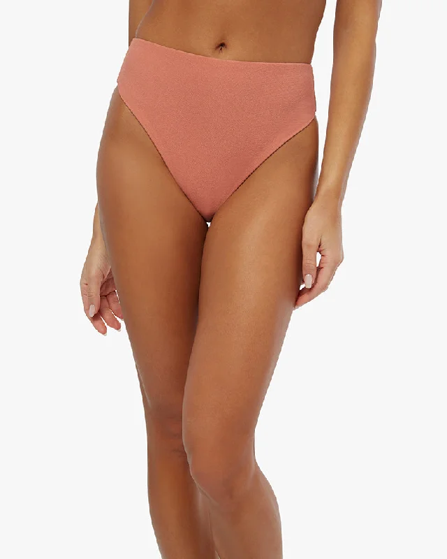 ladies bikini bottoms studded trim -High Rise Crepe Knit Bikini Bottom