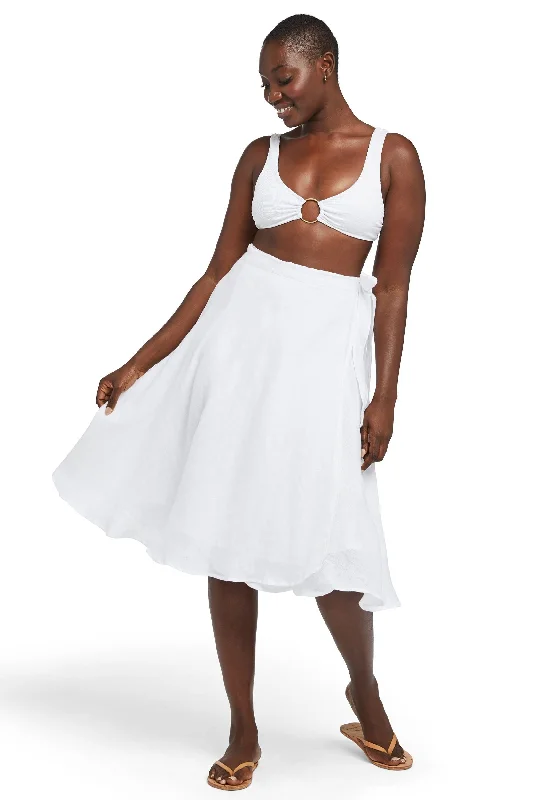 ladies cover-up fall wrap -Vitamin A White Ecolinen Lana Skirt