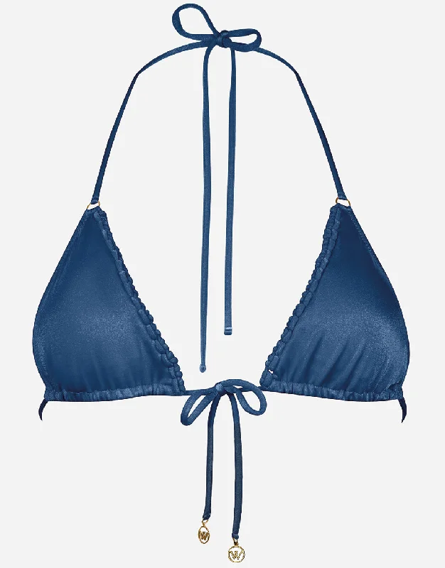 Women’s bikini top clearance glow -Viva Energy Triangle Bikini Top - Denim Dose