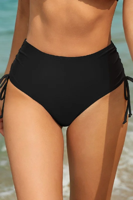 ladies bikini bottoms city splash -Ruched High Waisted Bikini Bottom