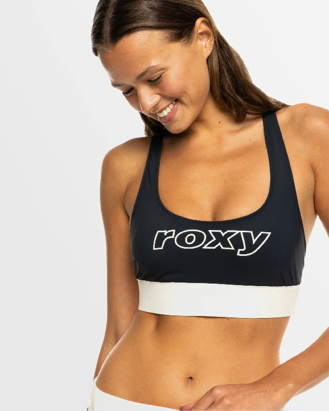 Women’s bikini top sustainable sleek chic -Womens Roxy Active Full Coverage Bikini Top