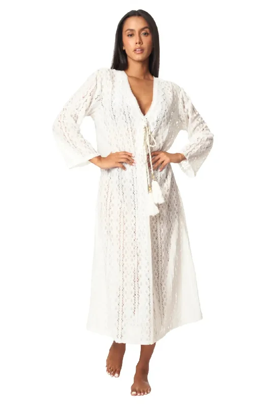 ladies cover-up tide chic -Women's Lace Kaftan Long Maxi Dress