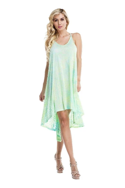 ladies cover-up sage green -Multi Color Racerback Cover Up Dress