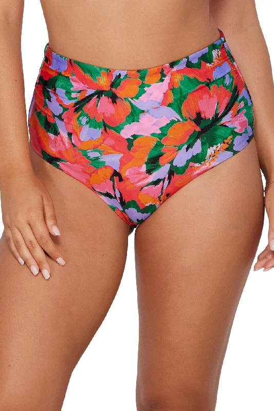 ladies bikini bottoms color stay -Sunsets Hummingbird Cove Capri High Waist Bottom