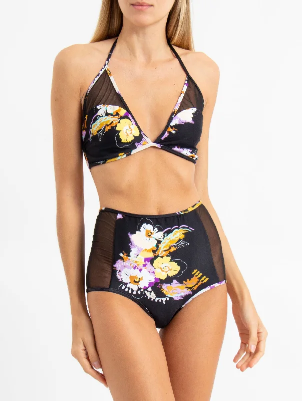 ladies bikini bottoms free splash -Delphine Hawaii Black high waist bikini Bottom