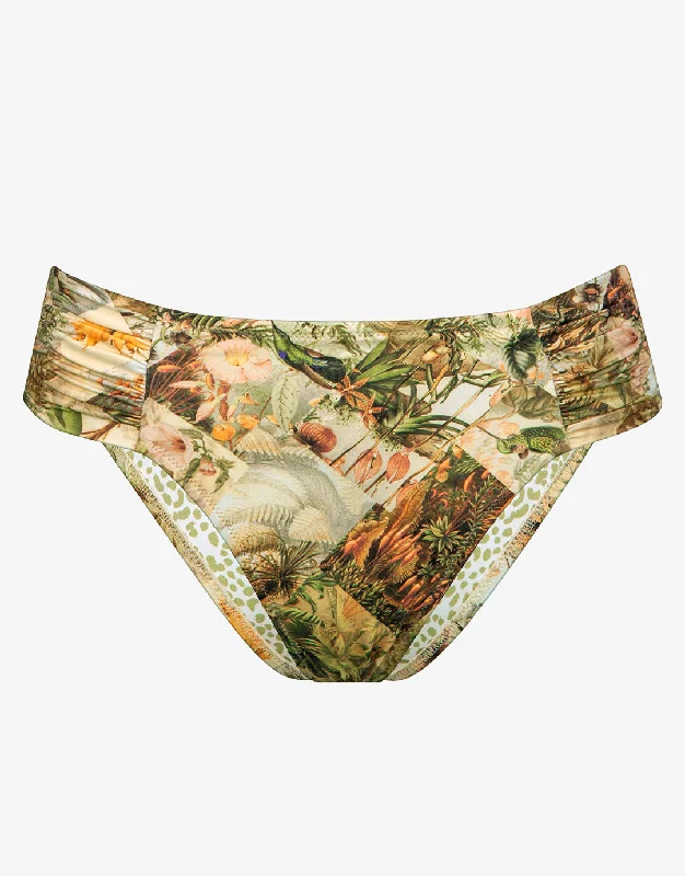 Women’s bikini top mature suede chic -Lush Utopia Ruched Side Bikini Pant - Botanical Camo