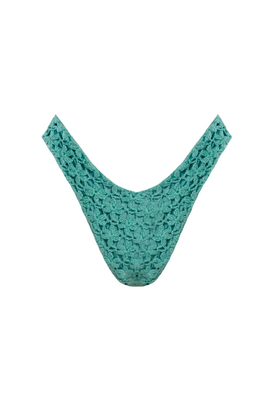 ladies bikini bottoms fest swim -Savanah Mint Knitted Bikini Bottom