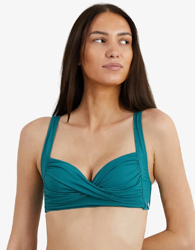 Women’s bikini top navy timeless glow -Solid Medea Bikini Top - Deep Jungle