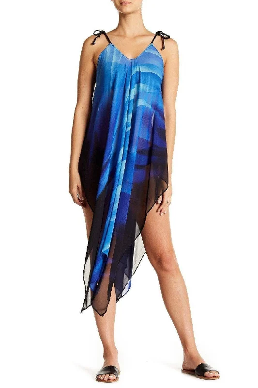 ladies cover-up tide style -Sexy Beach Cover Up Dress | Sheer Kaftan Beach Cover Up Dress in Chiffon